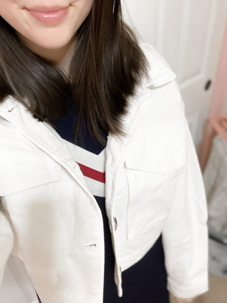 white shacket outfit