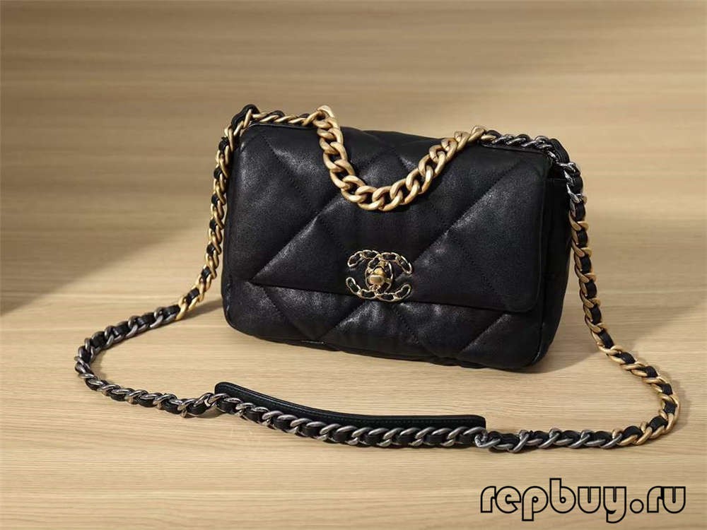 Chanel 19 sort guld spænde top replika tasker (2022 Seneste)-Bedste kvalitet Fake Louis Vuitton Bag Online Store, Replica designer bag ru