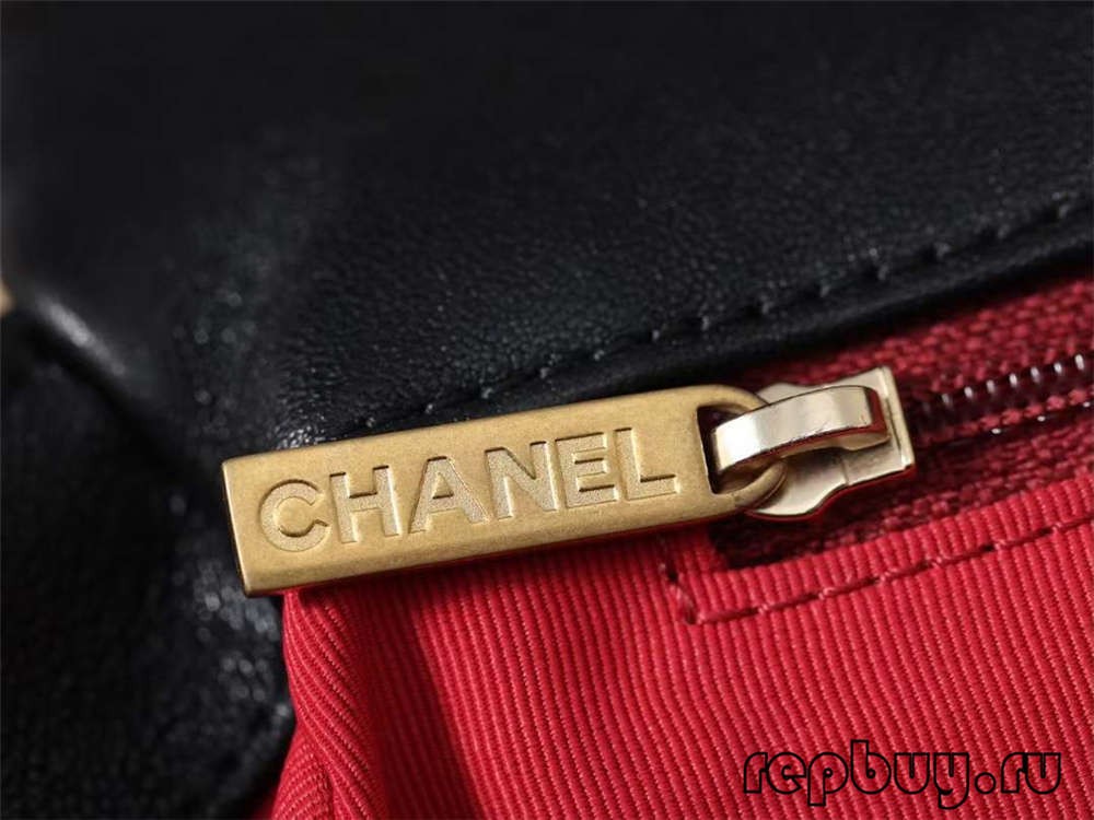 Chanel 19 emas hideung ngaitkeun luhur replika kantong hardware sareng detil lawon (2022 Panganyarna)-Pangalusna kualitas palsu Louis Vuitton Kantong Toko Online, Replica desainer kantong ru