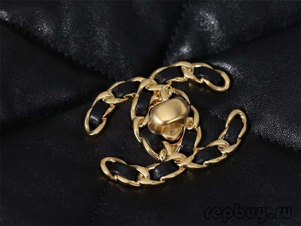 Genți replica Chanel 19 cu cataramă din aur negru Detalii (Cele mai recente 2022)-Magazin online de geanți Louis Vuitton fals de cea mai bună calitate, geantă de designer replica ru