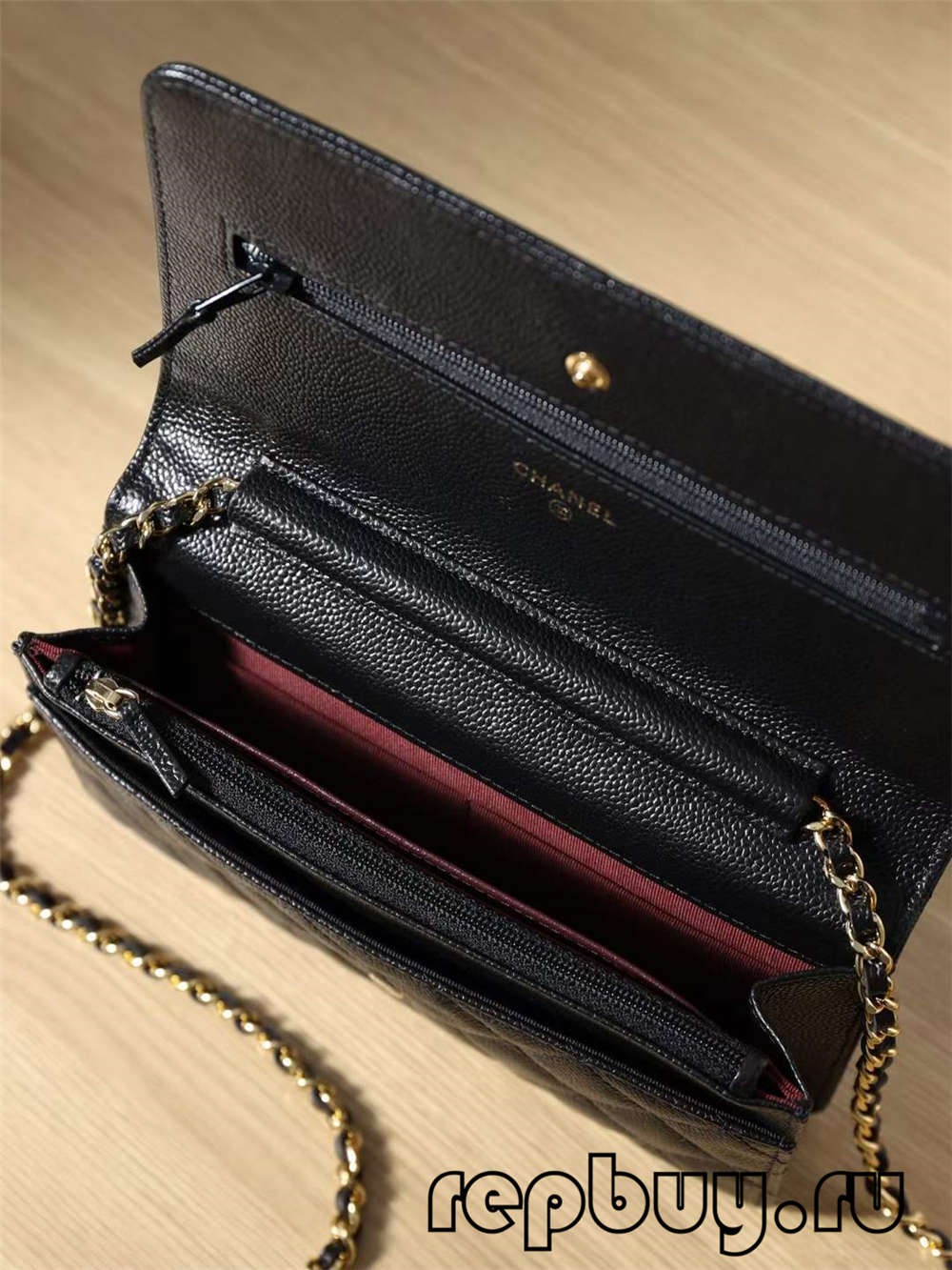 Patró clàssic de litxi CHANEL WOC, bossa de cadena de sivella daurada font d’estampació en calent i detalls de l’etiqueta làser (edició 2022)-Botiga en línia de bosses falses de Louis Vuitton de millor qualitat, rèplica de bosses de disseny ru