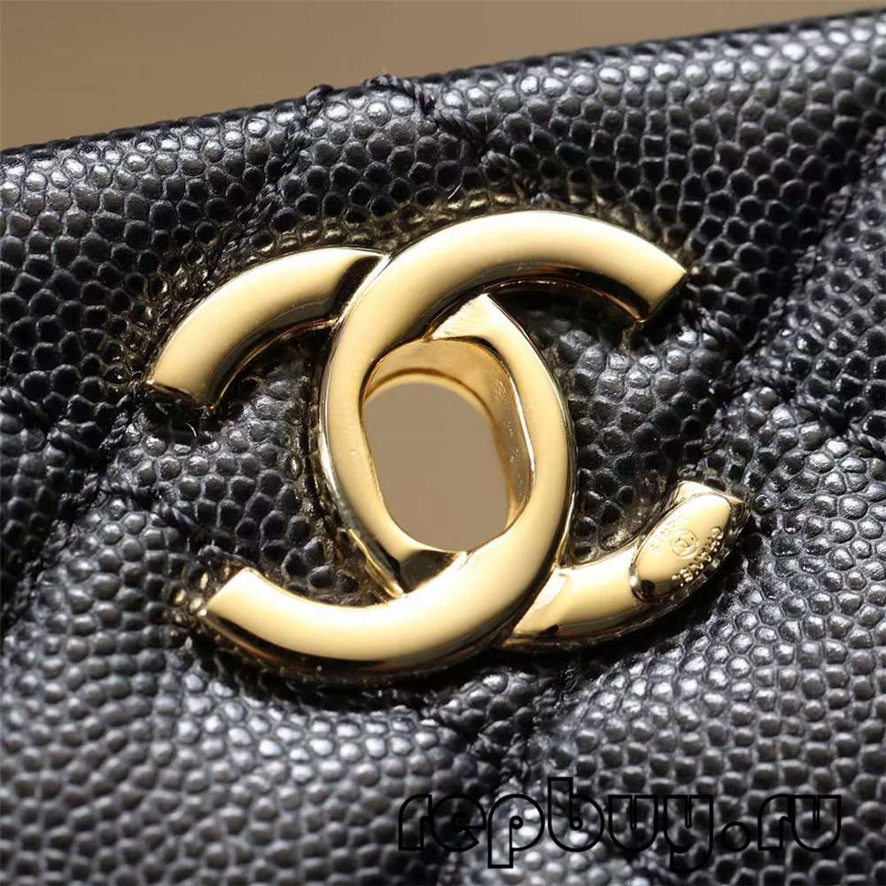 Chanel Coco Handle Top Replica Handbag Black Gold Buckle Inside Pocket Detail (2022 diropéa)-Pangalusna kualitas palsu Louis Vuitton Kantong Toko Online, Replica desainer kantong ru