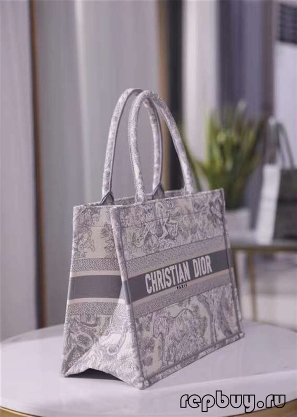 Dior Book Tote Tas Réplika Top Leutik Gray 36.5cm (2022 diropéa)-Pangalusna kualitas palsu Louis Vuitton Kantong Toko Online, Replica desainer kantong ru