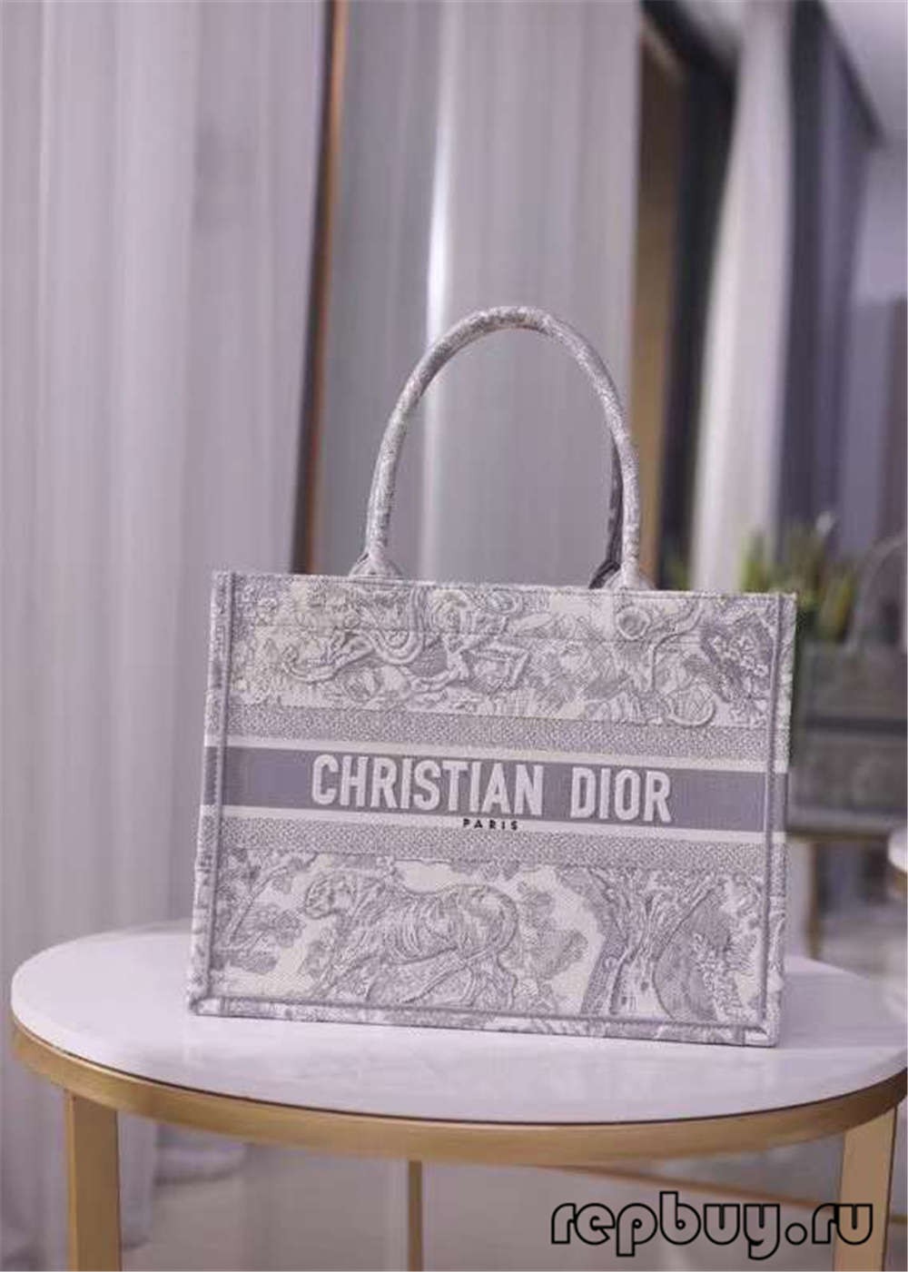 Dior Book Tote Tas Réplika Top Leutik Gray 36.5cm (2022 diropéa)-Pangalusna kualitas palsu Louis Vuitton Kantong Toko Online, Replica desainer kantong ru