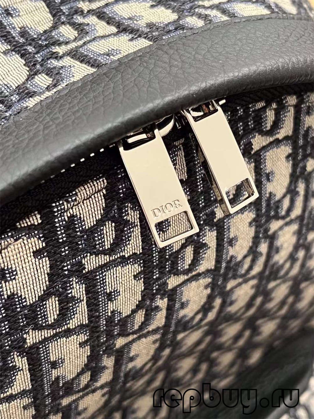 Bossa de lona rèplica superior Dior amb brodat blau Detalls d’impressió obliqua (edició 2022)-Botiga en línia de bosses falses de Louis Vuitton de millor qualitat, rèplica de bosses de disseny ru