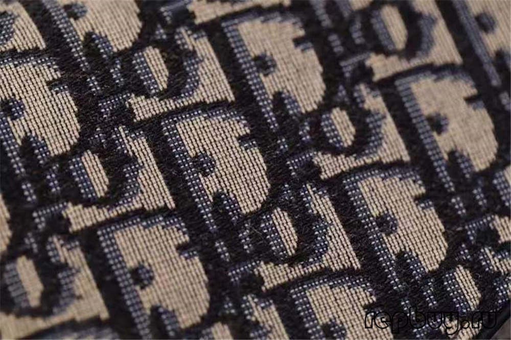 Dior top replika kantong clutch sadel 22cm lawon jacquard biru Rincian karajinan cetak serong (Edisi 2022)-Pangalusna kualitas palsu Louis Vuitton Kantong Toko Online, Replica desainer kantong ru