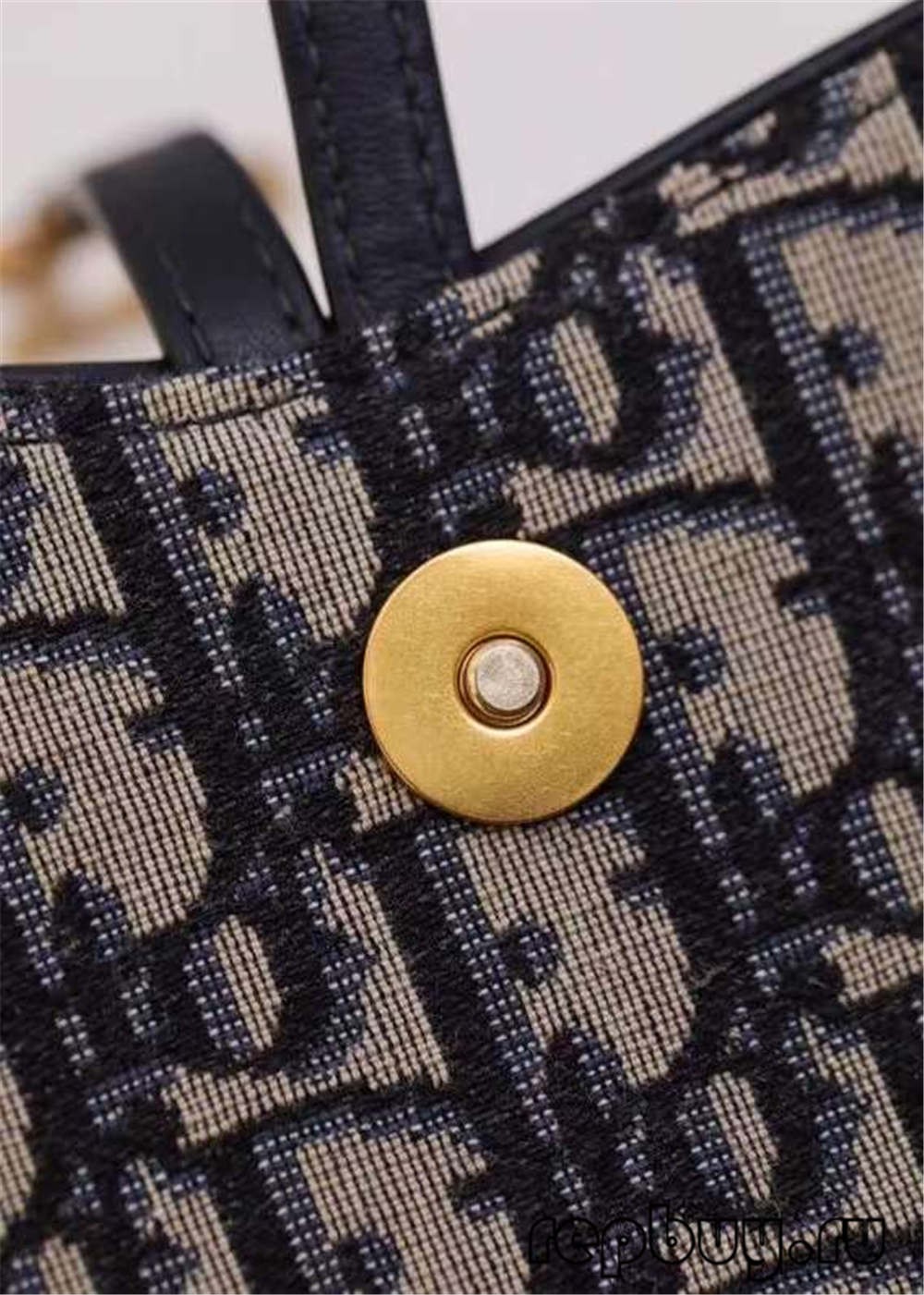 Dior top replika kantong clutch sadel 22cm lawon jacquard biru Rincian karajinan cetak serong (Edisi 2022)-Pangalusna kualitas palsu Louis Vuitton Kantong Toko Online, Replica desainer kantong ru