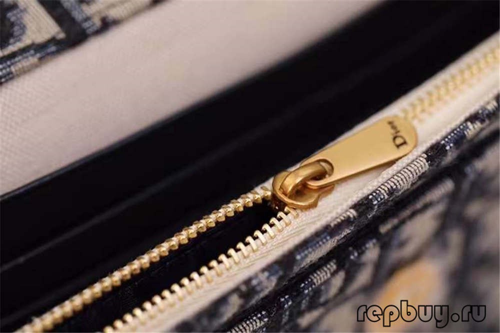 Dior top replika kantong clutch sadel 22cm lawon jacquard biru Rincian karajinan cetak serong (Edisi 2022)-Pangalusna kualitas palsu Louis Vuitton Kantong Toko Online, Replica desainer kantong ru