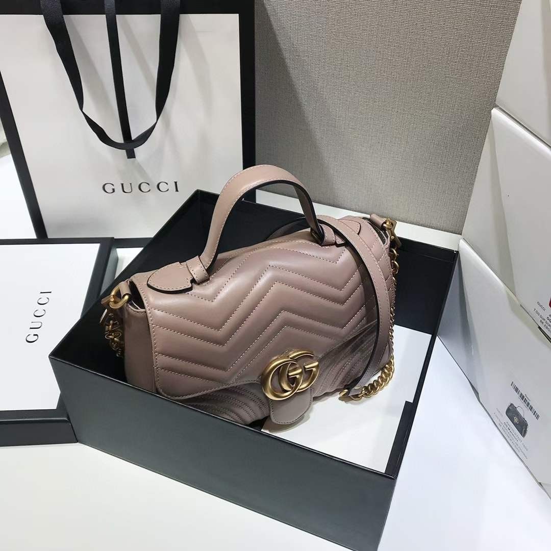 حقيبة Gucci GG Marmont المزودة بمقبض أفضل جودة طبق الأصل (محدّثة لعام 2022)-Best Quality Fake Louis Vuitton Bag Online Store ، حقيبة مصمم طبق الأصل ru