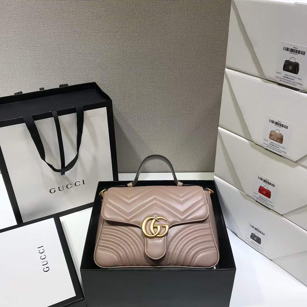 حقيبة Gucci GG Marmont المزودة بمقبض أفضل جودة طبق الأصل (محدّثة لعام 2022)-Best Quality Fake Louis Vuitton Bag Online Store ، حقيبة مصمم طبق الأصل ru