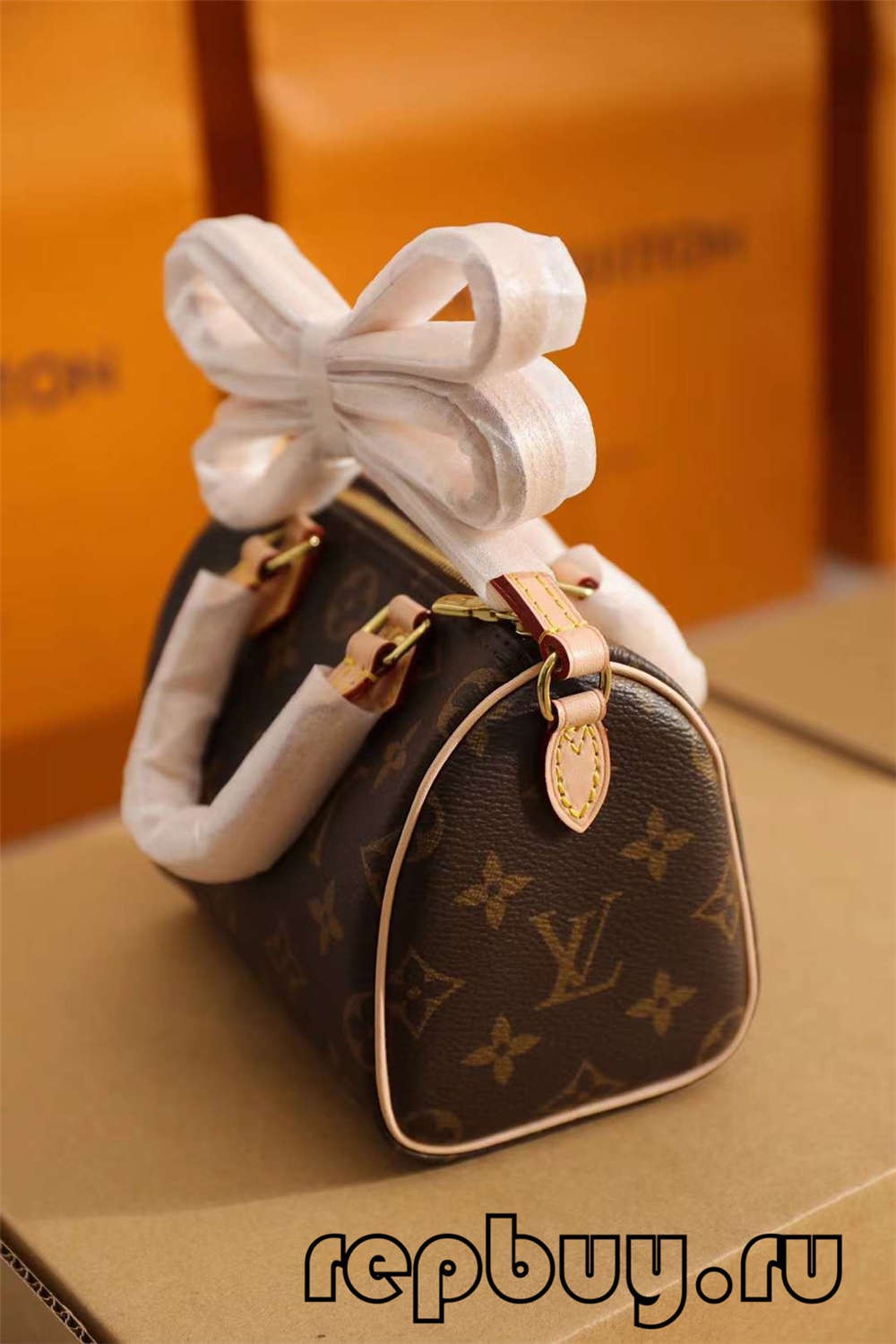 Borse replica di alta qualità Louis Vuitton M81085 Nano Speedy 16cm（Ultime 2022）-Negozio in linea della borsa falsa di Louis Vuitton di migliore qualità, borsa del progettista della replica ru