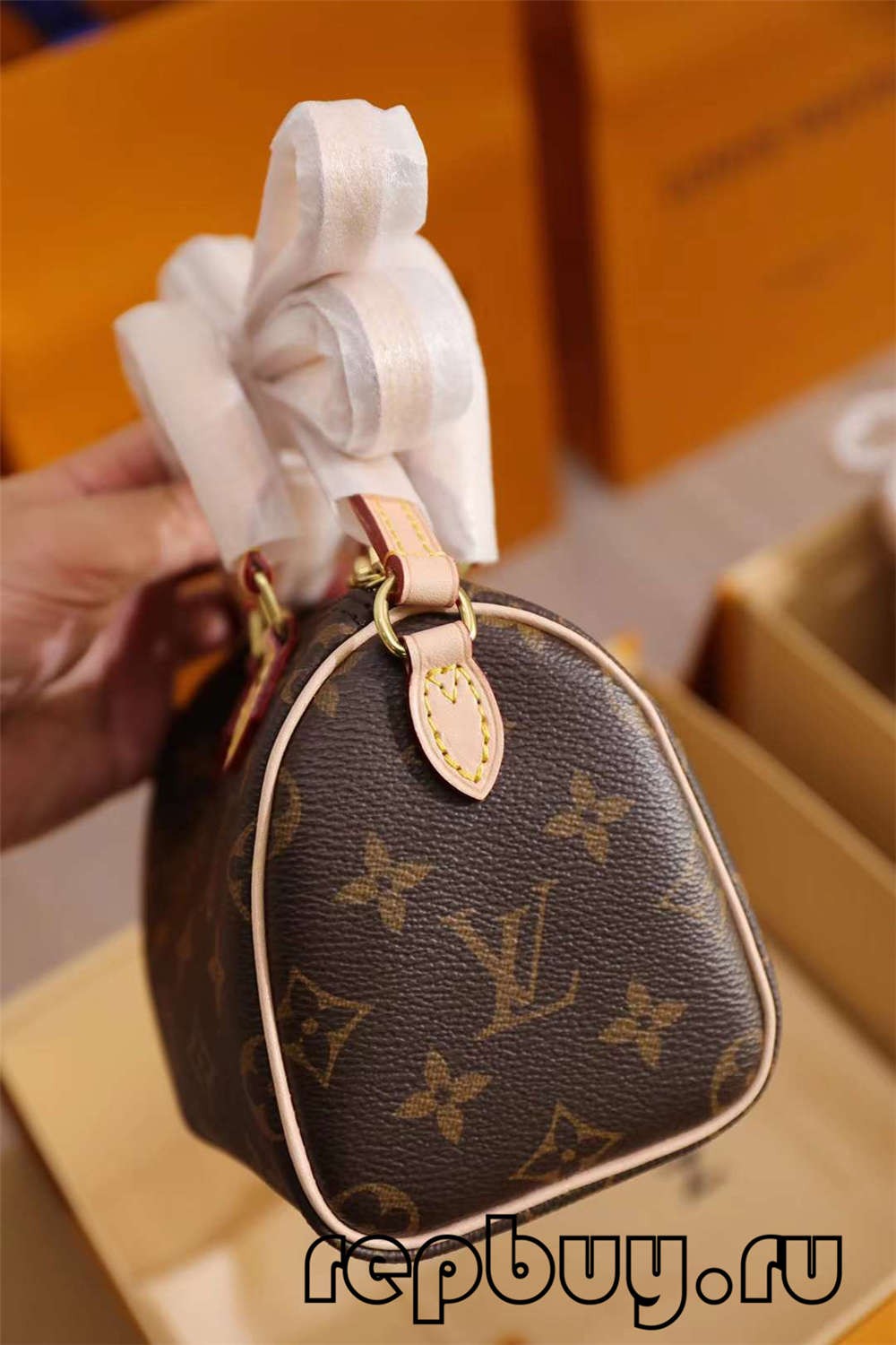 Borse replica di alta qualità Louis Vuitton M81085 Nano Speedy 16cm（Ultime 2022）-Negozio in linea della borsa falsa di Louis Vuitton di migliore qualità, borsa del progettista della replica ru