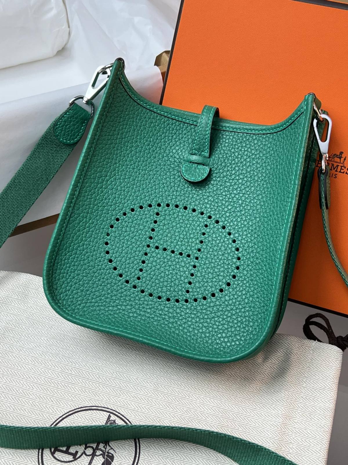 Best Replica Handbags Storehandmade Hermes Evelyne 19 new green color (Feb 2026 updated)-Best Quality Fake Louis Vuitton Bag Online Store, Replica designer bag ru