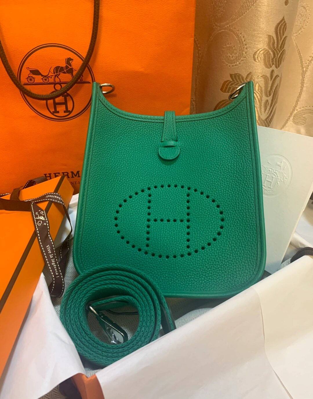 Best Replica Handbags Storehandmade Hermes Evelyne 19 new green color (Feb 2026 updated)-Best Quality Fake Louis Vuitton Bag Online Store, Replica designer bag ru