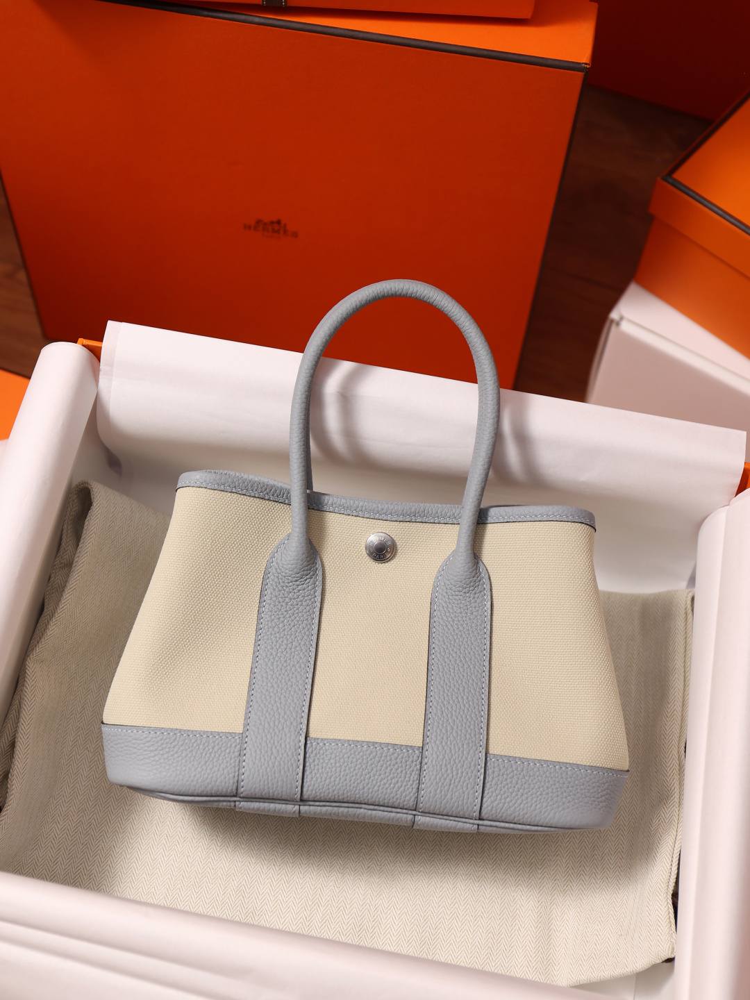 Best Replica Handbags Storehandmade Hermes Garden Party 23 bag in blue grey togo leather(Feb 2026 updated)-Labing Maayo nga Kalidad nga Peke nga Louis Vuitton Bag Online Store, Replica designer bag ru
