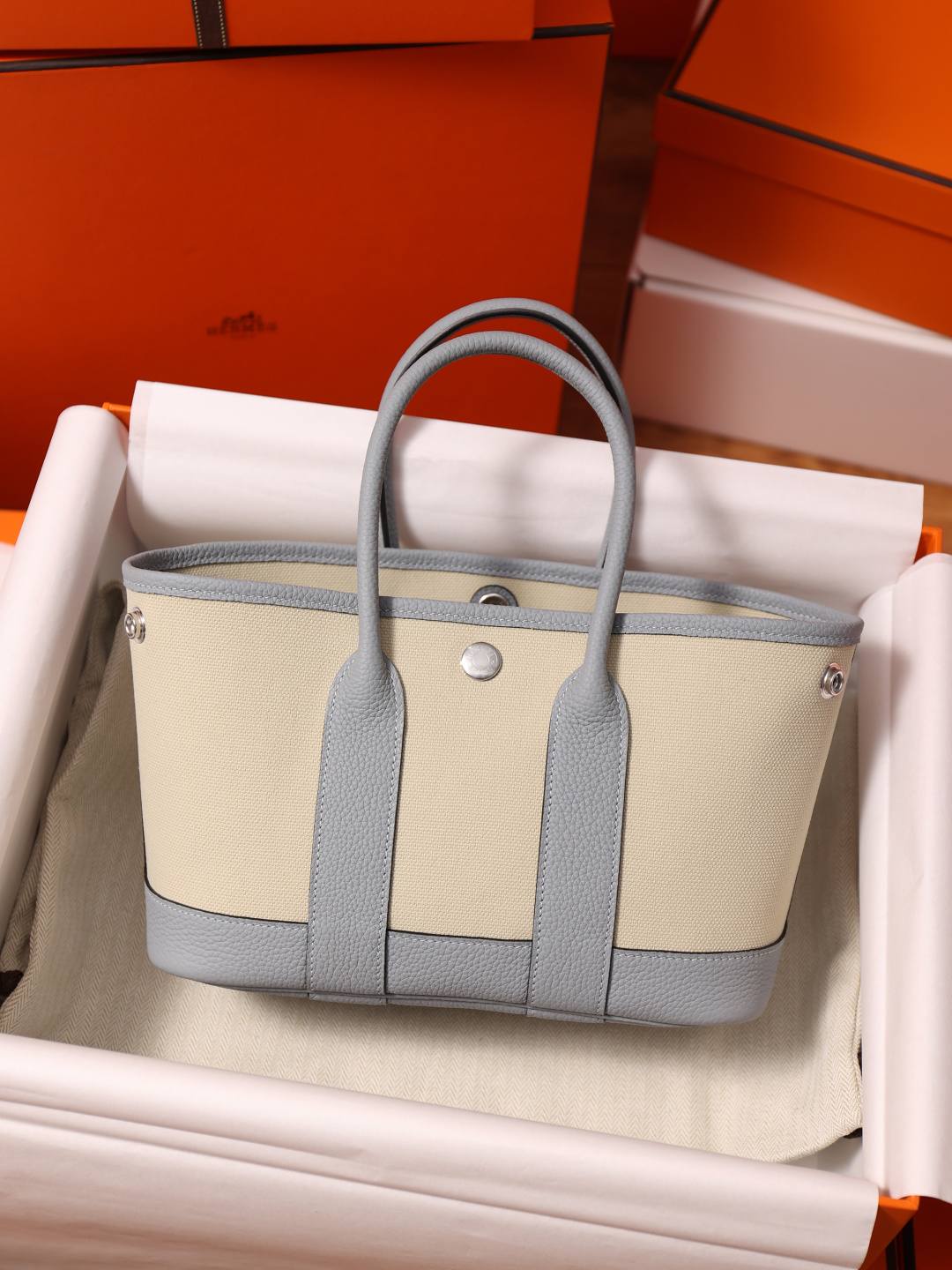 Best Replica Handbags Storehandmade Hermes Garden Party 23 bag in blue grey togo leather(Feb 2026 updated)-Labing Maayo nga Kalidad nga Peke nga Louis Vuitton Bag Online Store, Replica designer bag ru