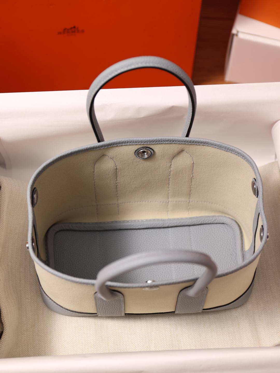 Best Replica Handbags Storehandmade Hermes Garden Party 23 bag in blue grey togo leather(Feb 2026 updated)-Labing Maayo nga Kalidad nga Peke nga Louis Vuitton Bag Online Store, Replica designer bag ru