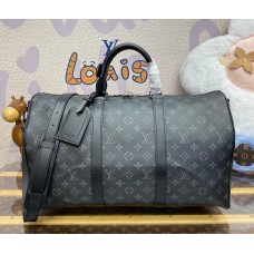 Louis Vuitton Monogram Eclipse Canvas Keepall 45 Bandouliere M40569
