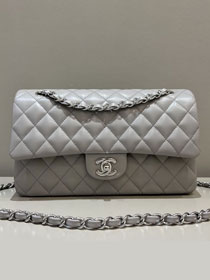 CC original Italy GR lambskin medium flap bag A01112 grey