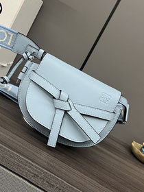 Loewe original calfskin mini gate dual bag A650N46 blue