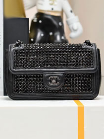 CC original crystal small flap bag AS4962 allblack