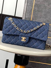 CC original denim medium flap bag A01112 dark blue