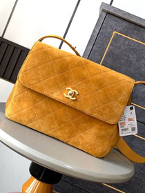 CC original suede large flap bag A99935 khaki