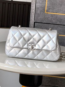 CC original calfskin mini flap bag AS4592 silver