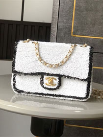 CC original sequins mini flap bag AS2090 white