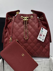 CC original grained calfskin 25 medium handbag AS5311 bordeaux