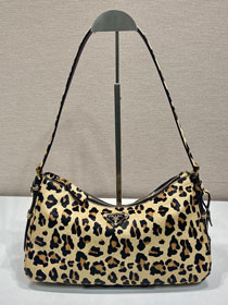 Prada original fabric aimee medium shoulder bag 1BC229 brown