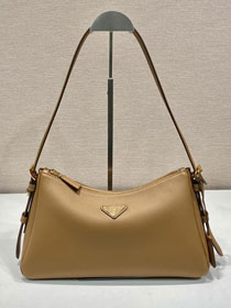 Prada original soft calfskin aimee medium shoulder bag 1BC229 caramel