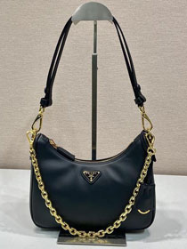 Prada original soft calfskin re-edition mini bag 1BC204 black