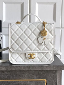 CC original grained calfskin small backpack AS5715 white