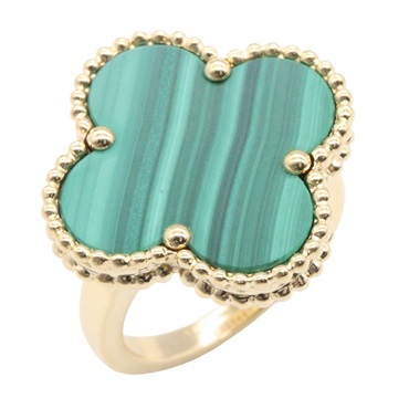 Van Cleef & Arpels Magic Alhambra Malachite Ring 18KYG Gold Used Us size 4.5 #48