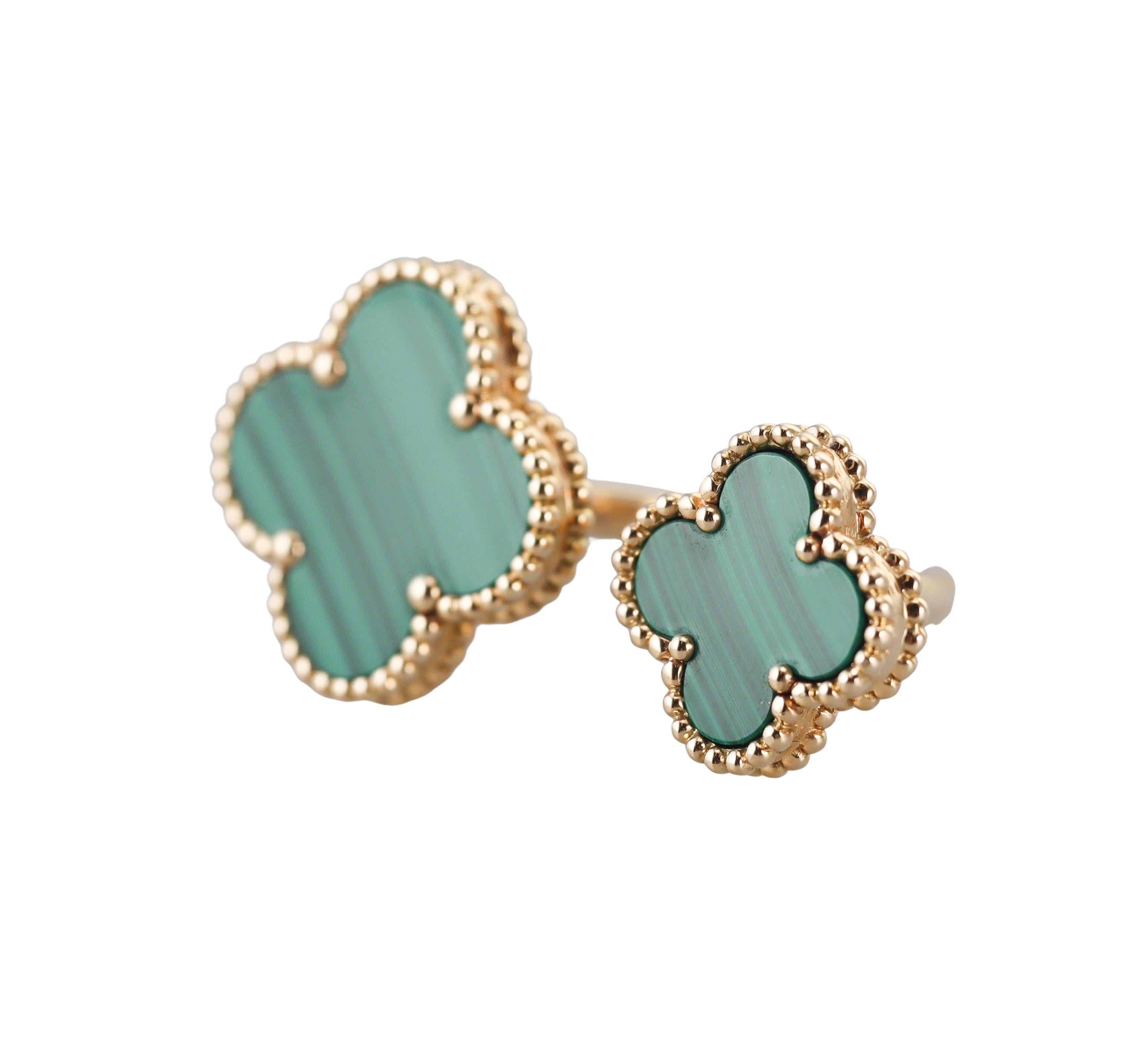 Van Cleef & Arpels Magic Alhambra Malachite Gold Between the Finger Ring