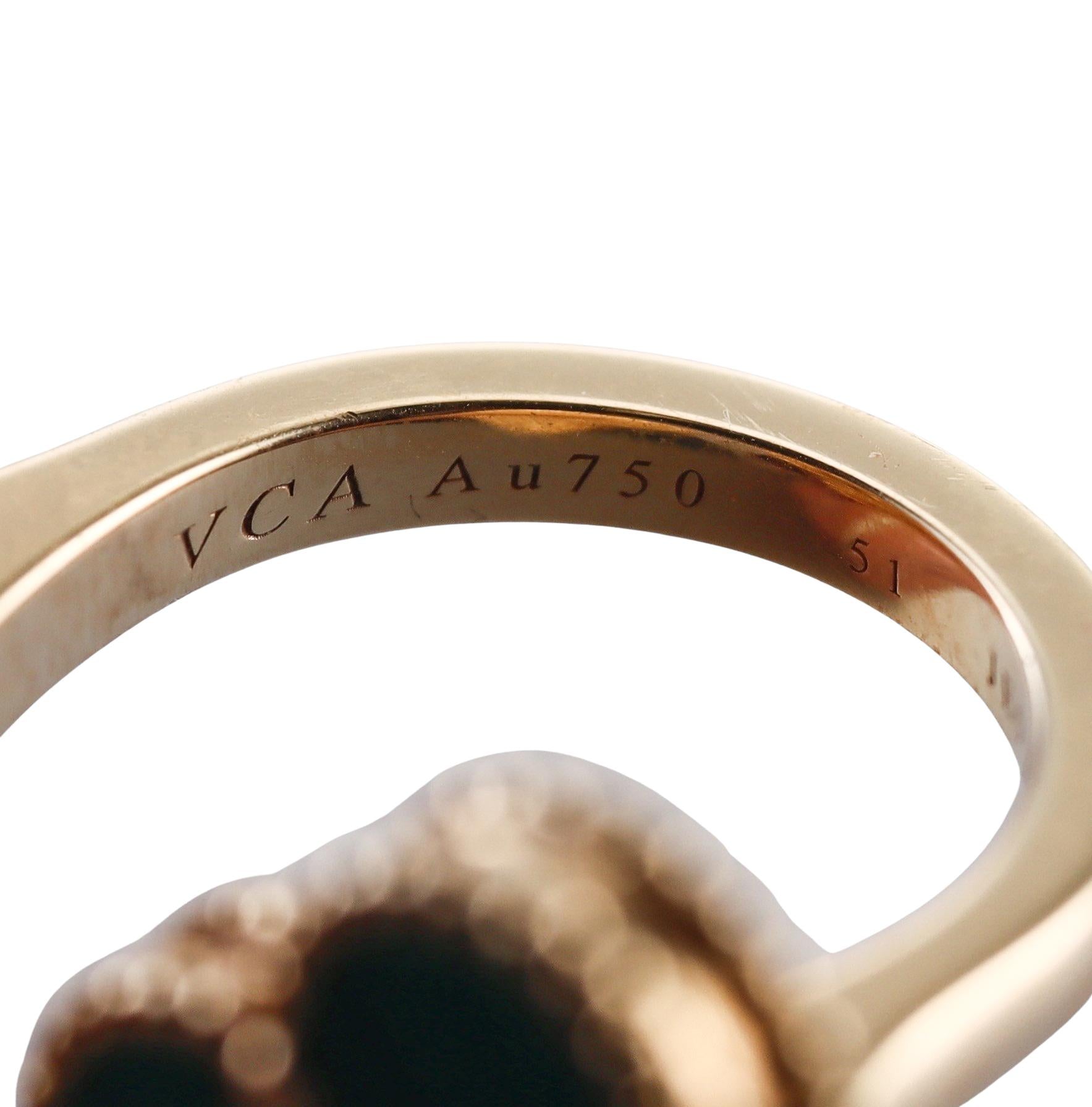 Van Cleef & Arpels Magic Alhambra Malachite Gold Between the Finger Ring