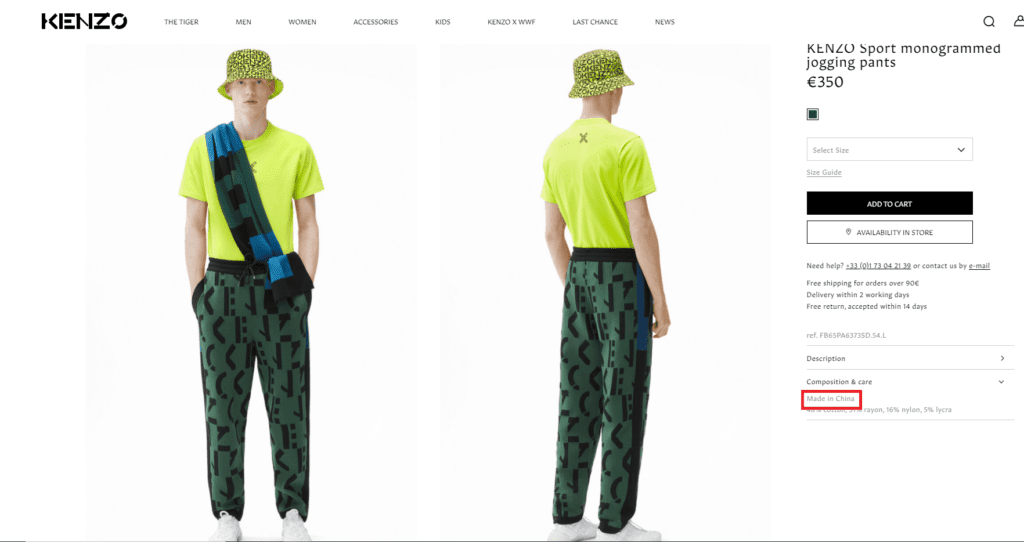 Is Kenzo Made In China