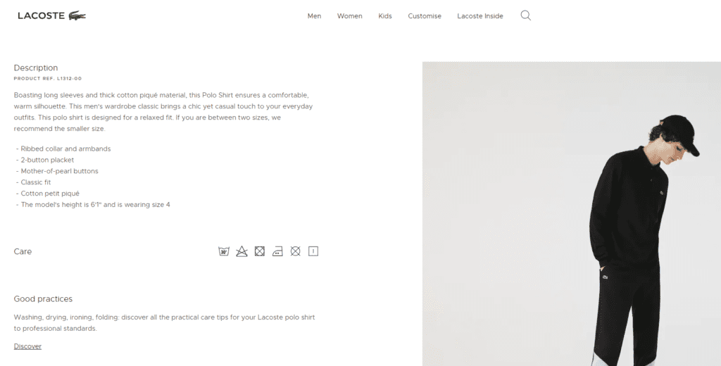 Lacoste Product description