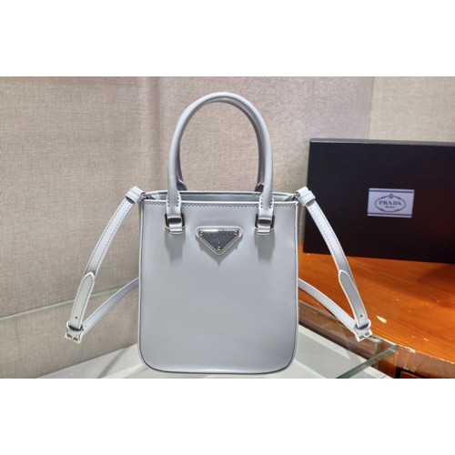 Prada 1BA331 Small brushed leather tote Bag in Blue Leather Prada 1BA331 Small brushed leather tote Bag in Blue Leather