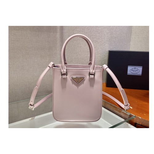 Prada 1BA331 Small brushed leather tote Bag in Pink Leather Prada 1BA331 Small brushed leather tote Bag in Pink Leather
