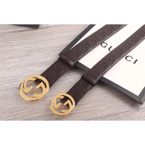 Gucci 34mm 38mm Signature leather belts Brown Gucci 34mm 38mm Signature leather belts Brown