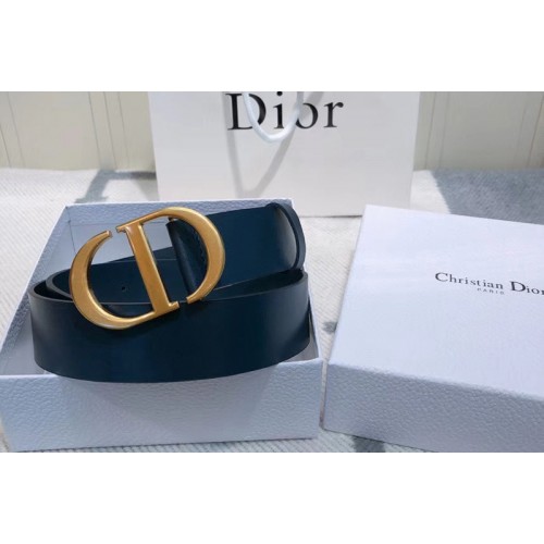 Dior 30 Montaigne 35mm belt With CD logo Buckle in Blue Calfskin Leather Dior 30 Montaigne 35mm belt With CD logo Buckle in Blue Calfskin Leather