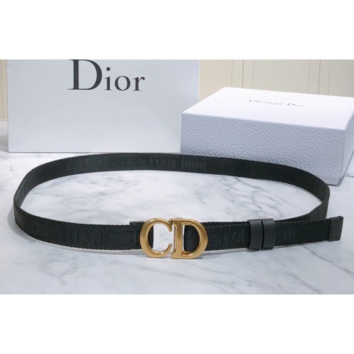 Dior Saddle Nylon 20mm belt in Black Nylon