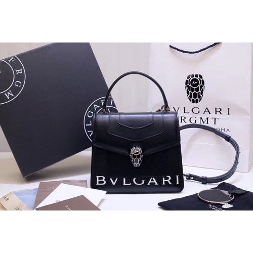 Bvlgari Serpenti Forever 38329 Crossbody Bags Black Calf Leather With Print Bvlgari Serpenti Forever 38329 Crossbody Bags Black Calf Leather With Print