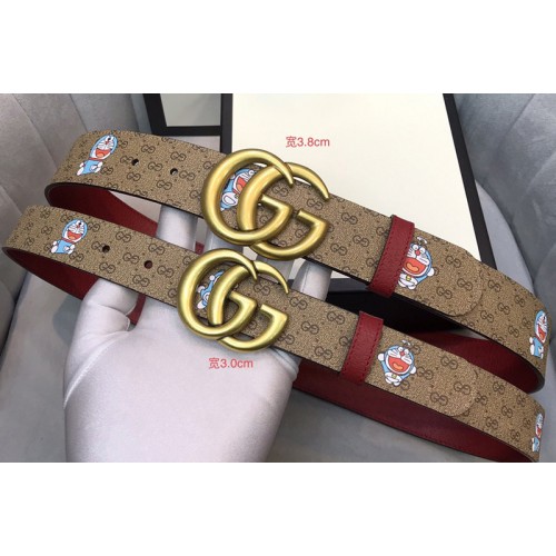 Gucci Doraemon x Gucci 38mm Belt Supreme canvas Black Coffee Leather Gucci Doraemon x Gucci 38mm Belt Supreme canvas Black Coffee Leather