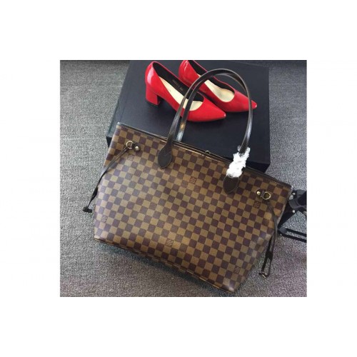 Louis Vuitton N41358 Neverfull MM Bag in Damier Ebene Canvas Louis Vuitton N41358 Neverfull MM Bag in Damier Ebene Canvas