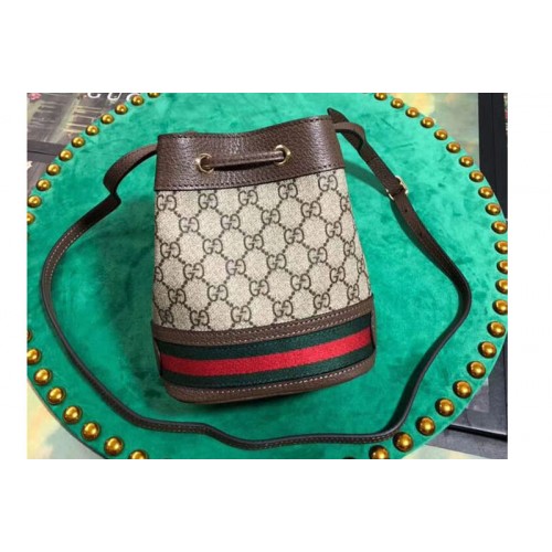 Gucci Ophidia mini bucket bags Beige and ebony Supreme canvas