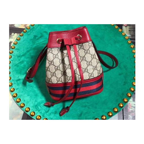 Gucci Ophidia mini bucket bags Beige and Red Supreme canvas