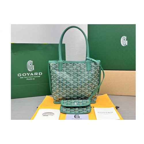Goyard Anjou Mini bag in Green Chevroches Calfskin & Goyardine Canvas